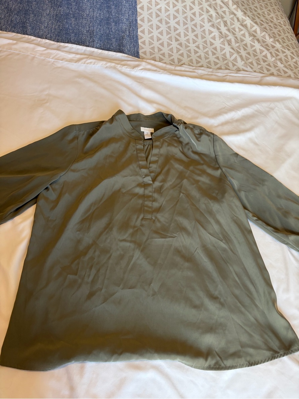 Chico's Olive Green V-Neck Blouse